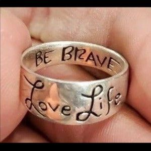Love Life Be Brave Solid Real Sterling Silver 925 stamped RING size 6.75